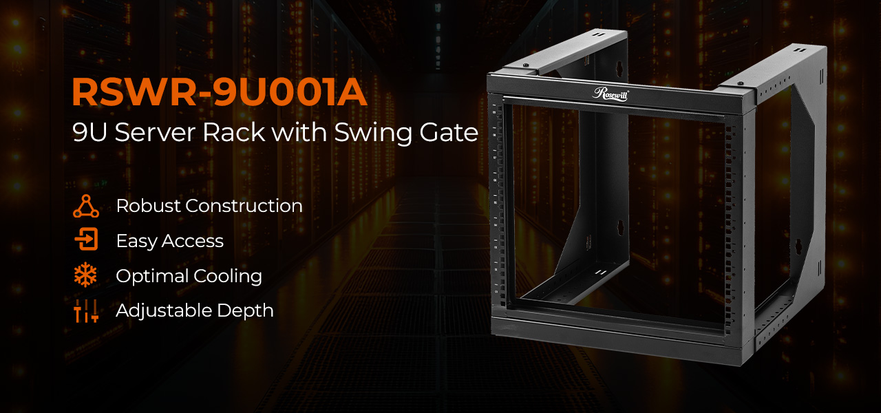 Rosewill 9U Server Rack with Swing Gate