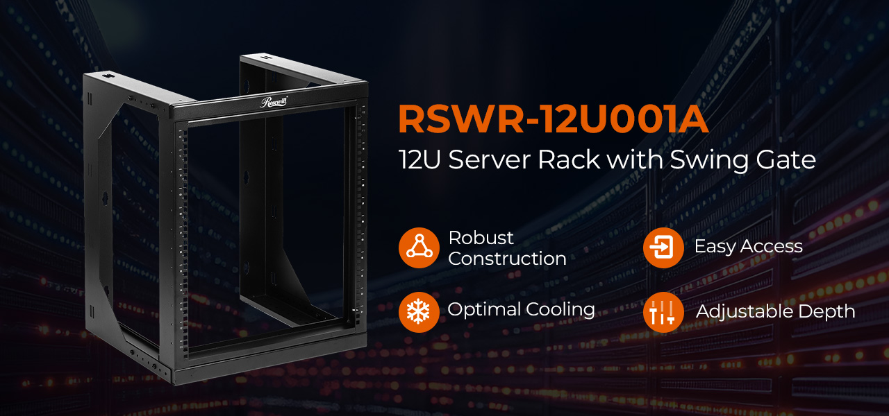 Rosewill 12U Server Rack with Swing Gate