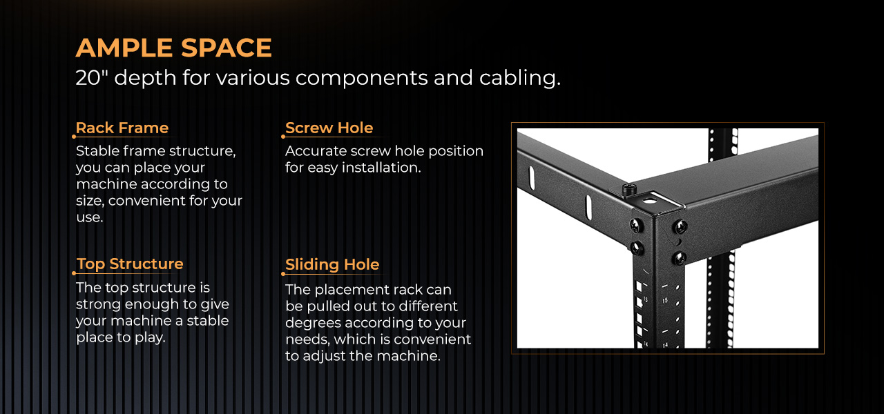 Rosewill RSWR-15U001 15U Open Frame Network Rack for Servers & AV Gear