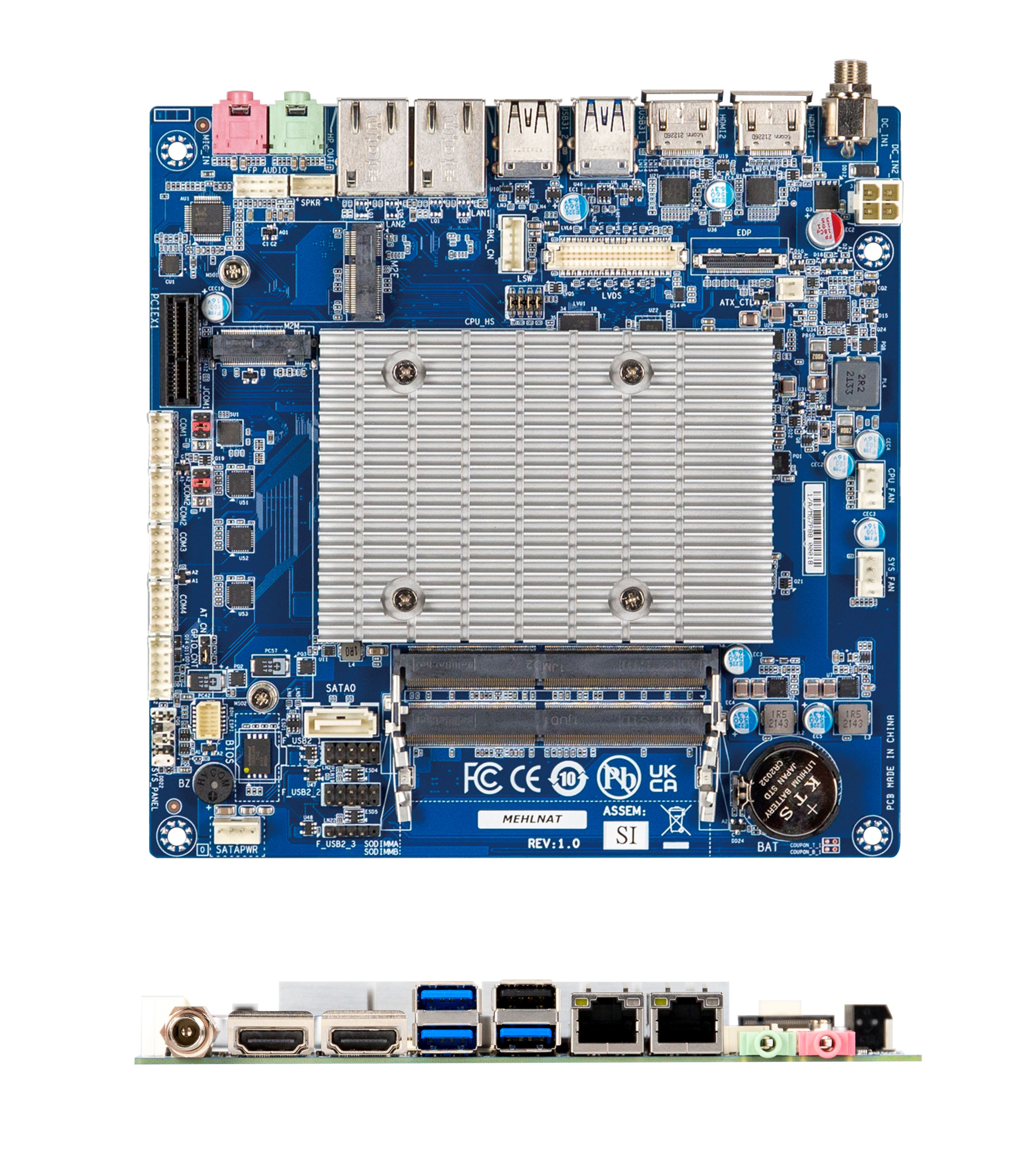GIGAIPC iTXL-6412A Thin Mini-ITX Embedded Motherboard with Intel Celeron J6412 Processor