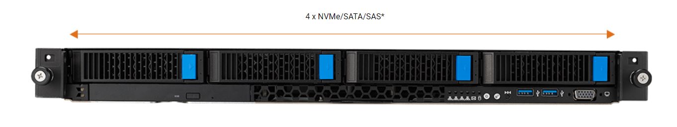 ASUS RS700A-E12-RS4U-16W10G 1U Rackmount Barebone 