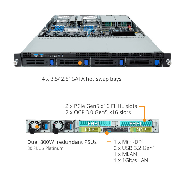 GIGABYTE R163-Z30-AAB2 Rack Server