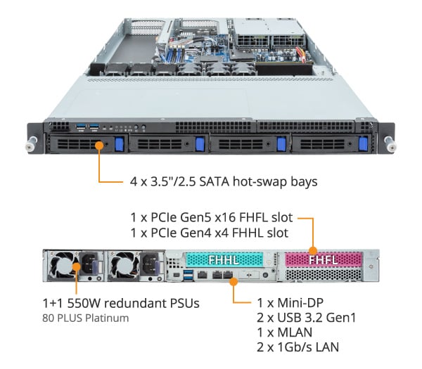 GIGABYTE R133-C13-AAB1 Rack Server