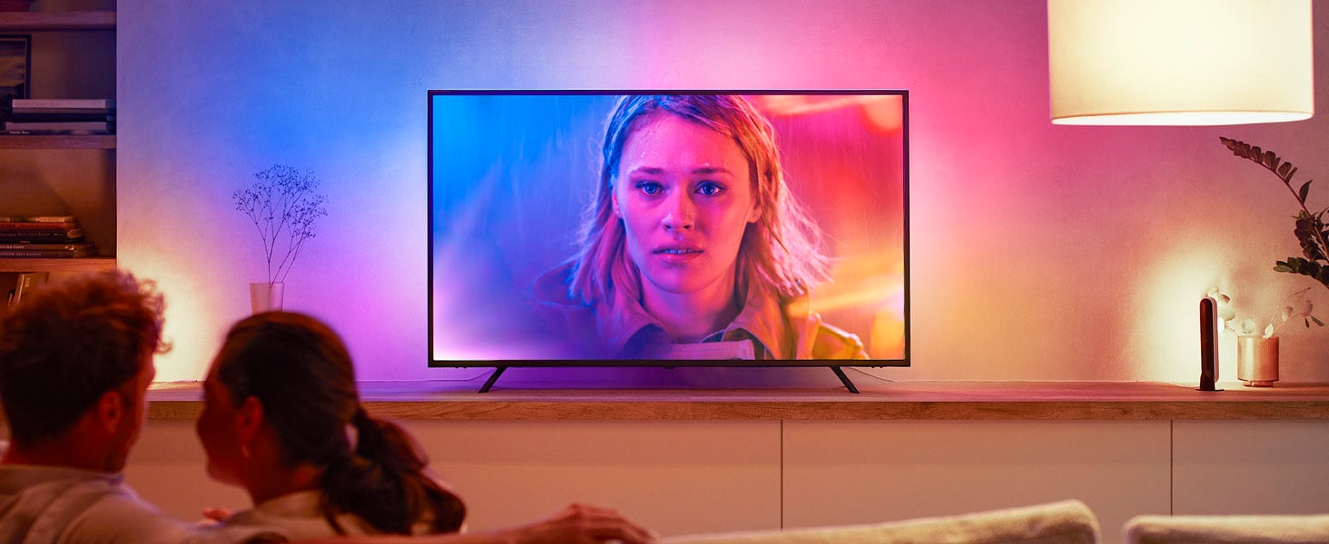 Philips Hue Play Gradient 65 TV LED Backlight Lightstrip, Flowing  Multicolor Effect, Surround Lighting for Home Theater, Sync with Movies,  Music and