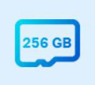 Stick figure of a 256 GB SD Card