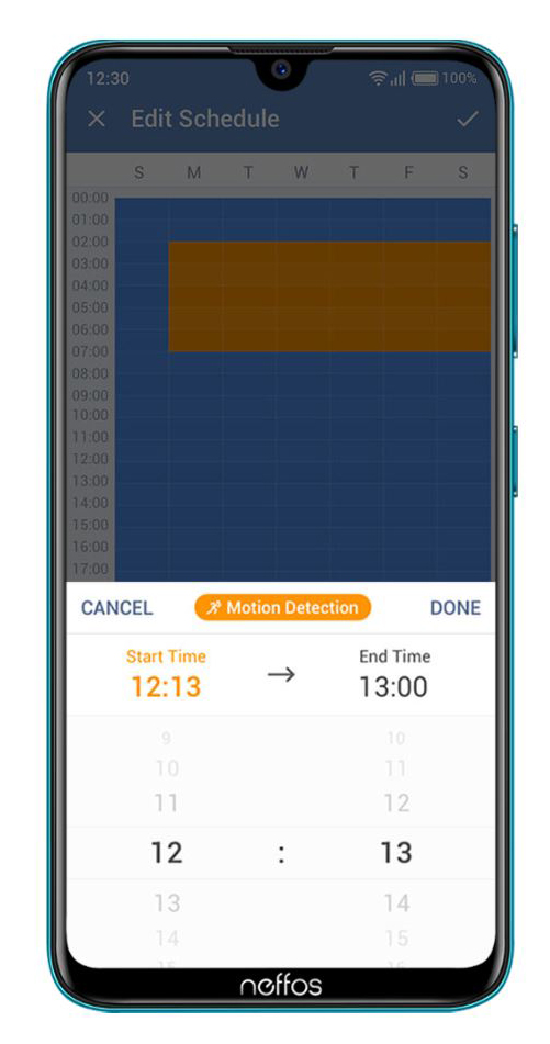 An interface on a phone for editing schedule.