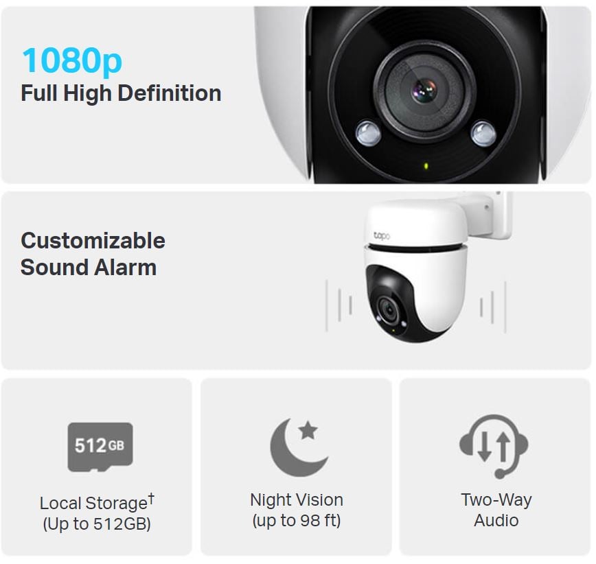 TP- Link Tapo C500 Out 360 Pan/Tilt Security Wi-Fi Camera, Twin Pack (BRAND  NEW)