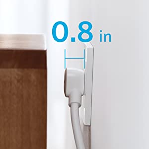  Anker - Prolongador eléctrico protector contra subidas de  tensión (2 × 4000 julios); tira PowerExtend de 12 tomas de corriente,  enchufe plano y salida de 1875 vatios; cable de extensión de