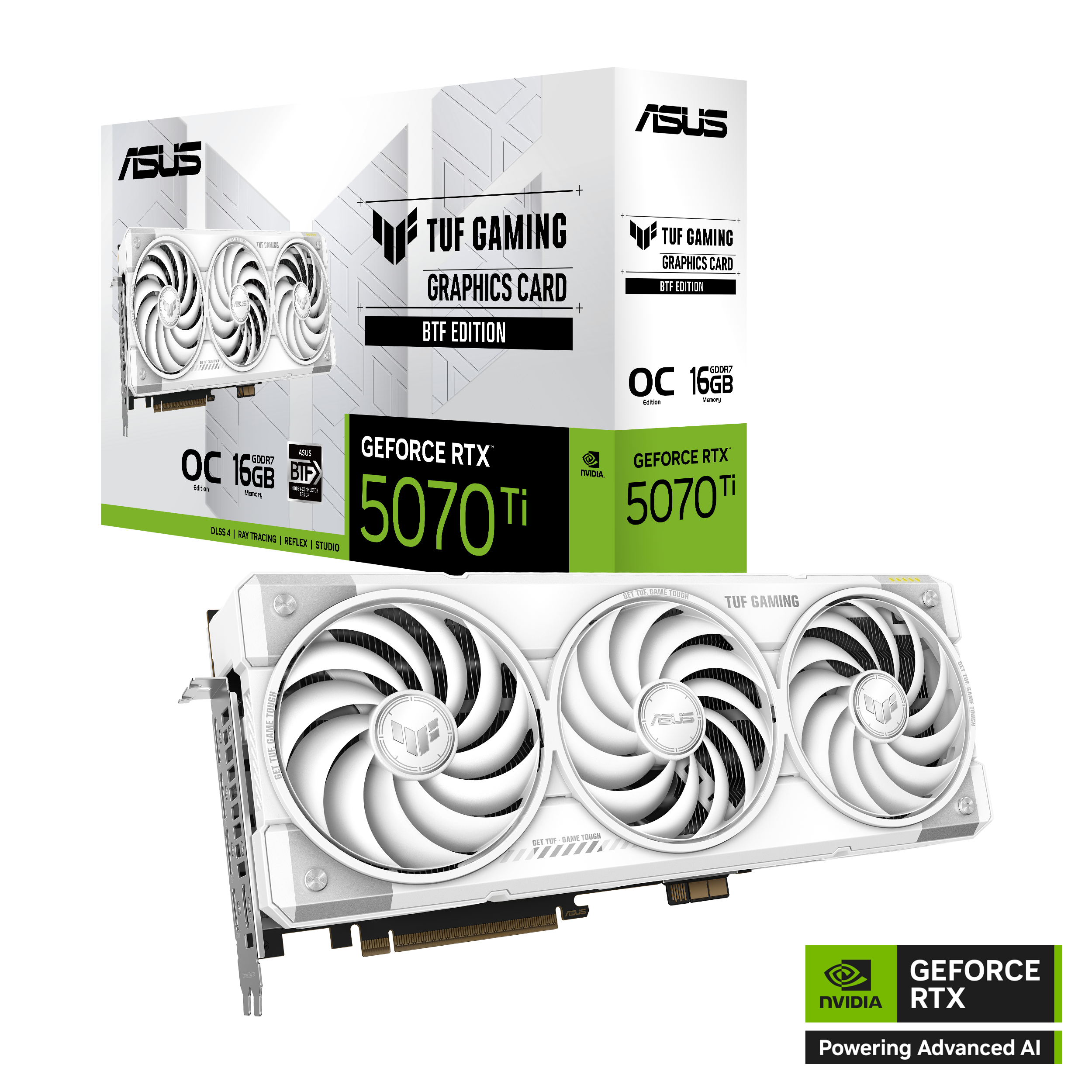 ASUS TUF Gaming GeForce RTX 5070 Ti BTF White Edition Graphics Card