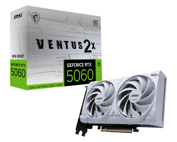 MSI GeForce RTX 5060 8G VENTUS 2X OC WHITE Graphics Card