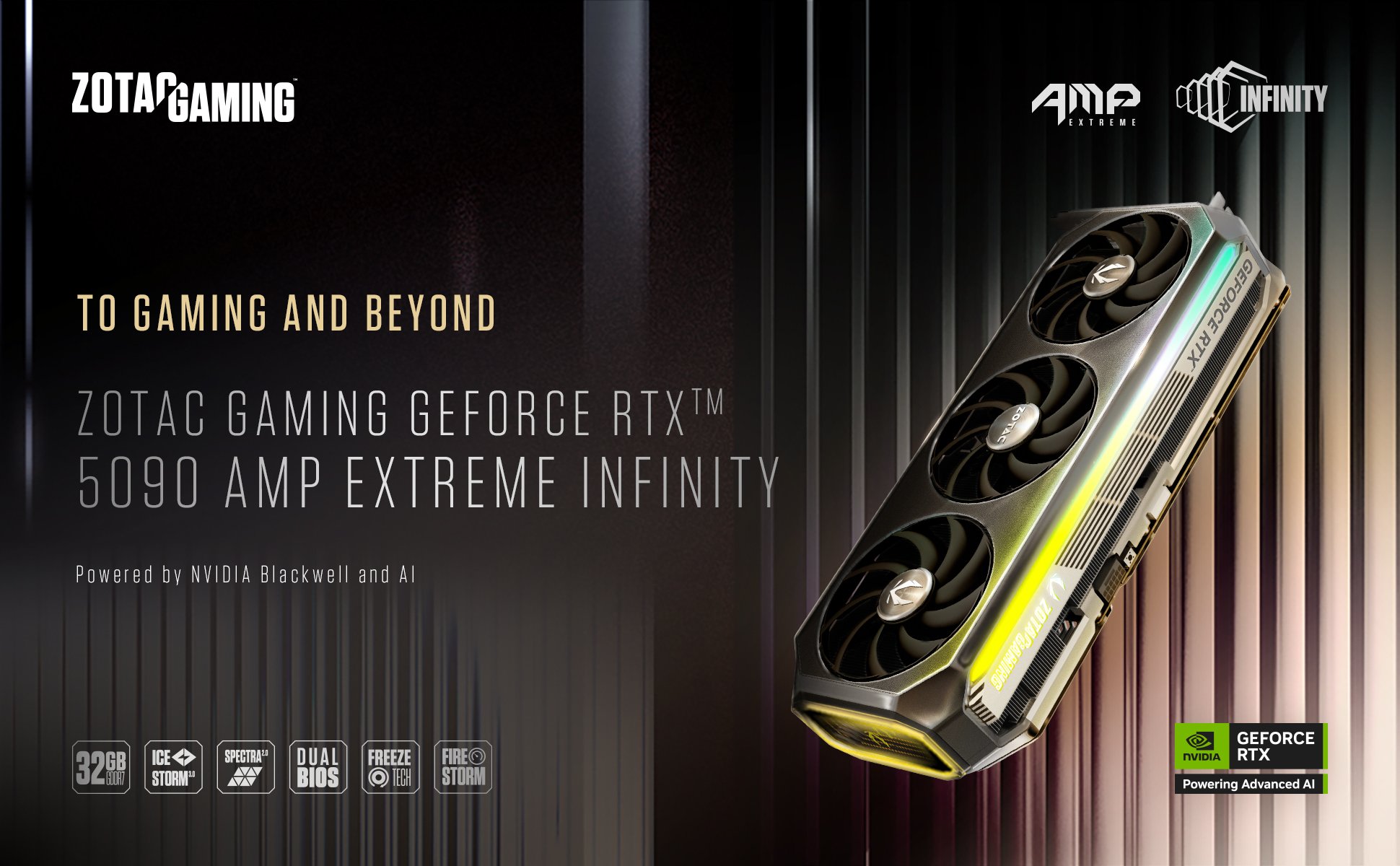 ZOTAC GAMING GeForce RTX 5090 AMP Extreme Infinity with NVIDIA Blackwell Architecture
