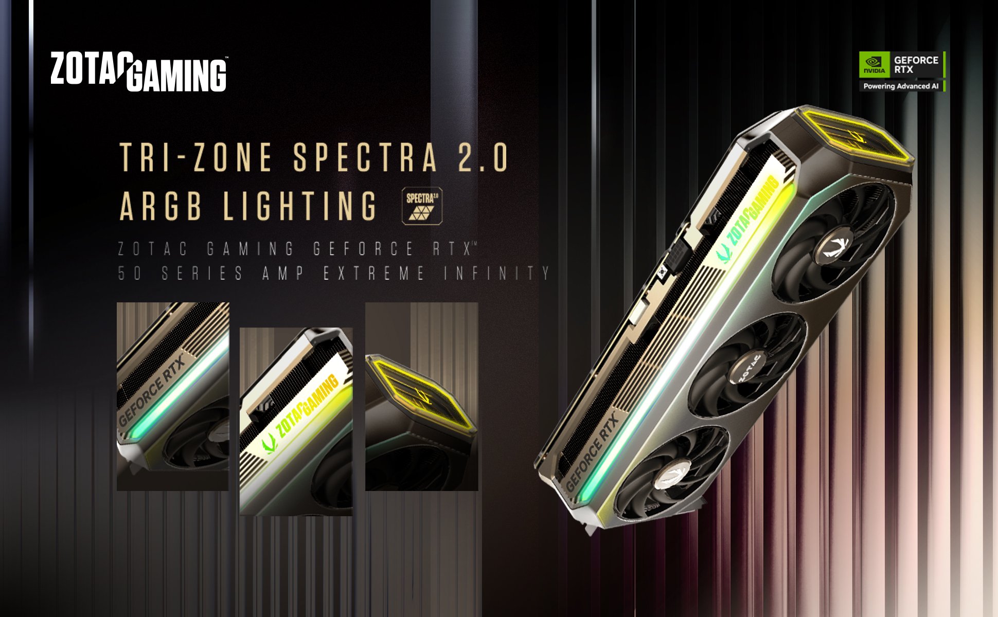 5090 Tri Zone ARGB lighting with Spectra 2.0, Link, and an infinity mirror for full GPU lighting