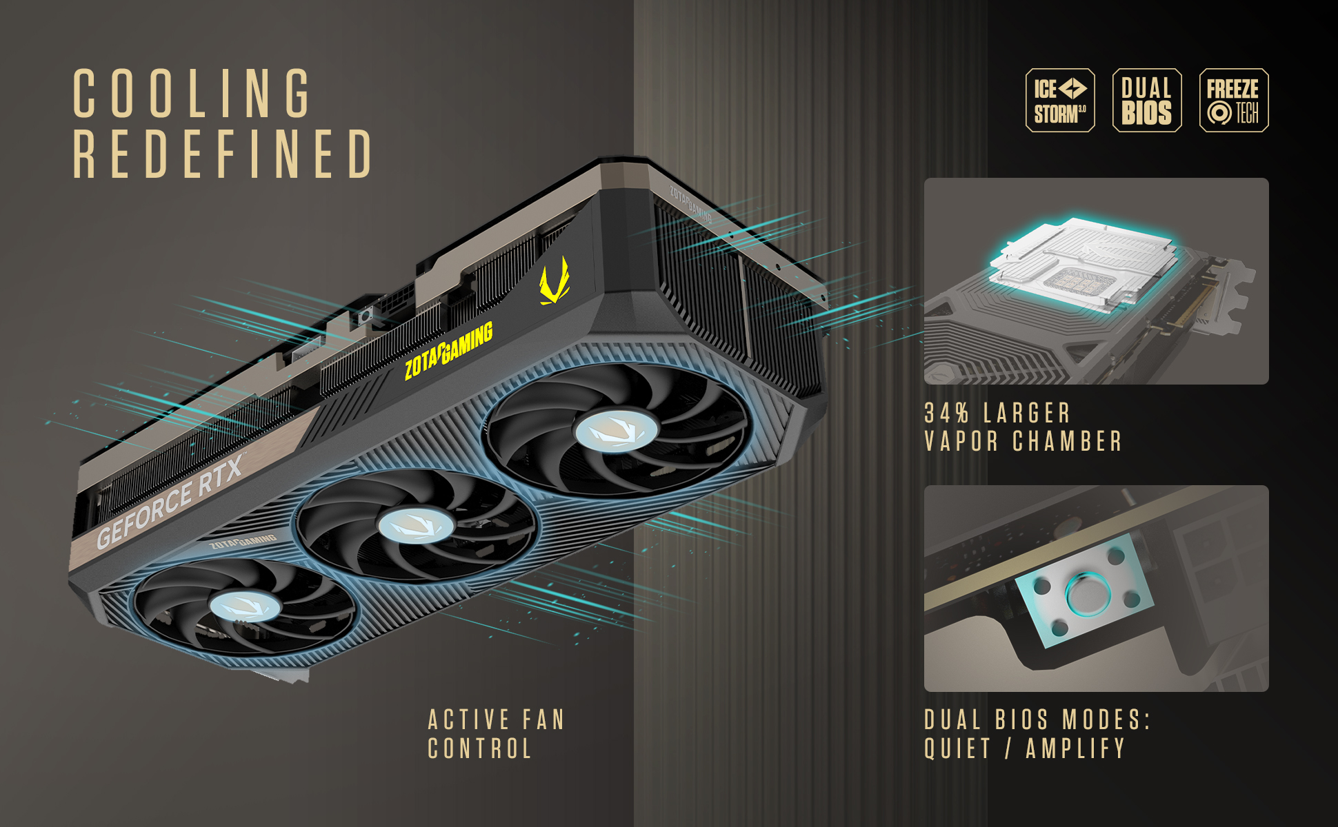 Advanced cooling GPU with IceStorm 3.0, Dual Bios: Performance / Quiet, best for 4K / VR gaming