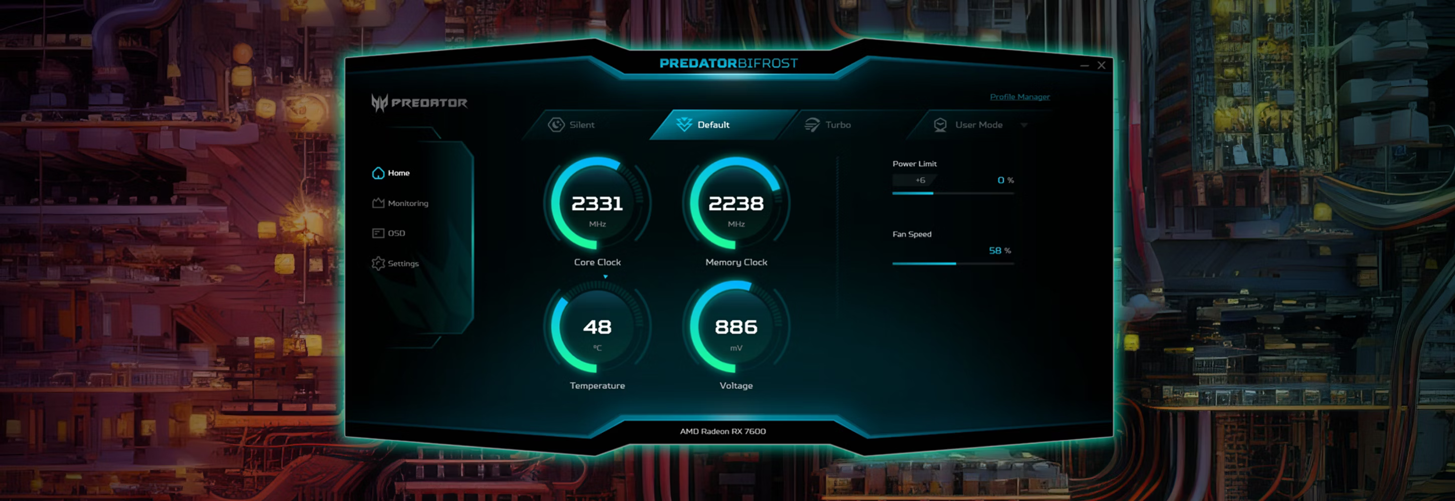 Acer PREDATOR BIFROST RADEON™ RX 7900 GRE OC 16GB Video Card