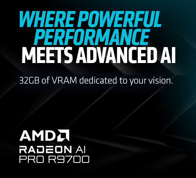 ASRock Creator Radeon AI Pro R9700 R9700 CT 32GB Graphics Card