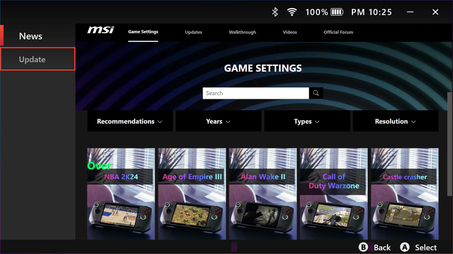 MSI Claw 8 AI+ Handheld Gaming Console