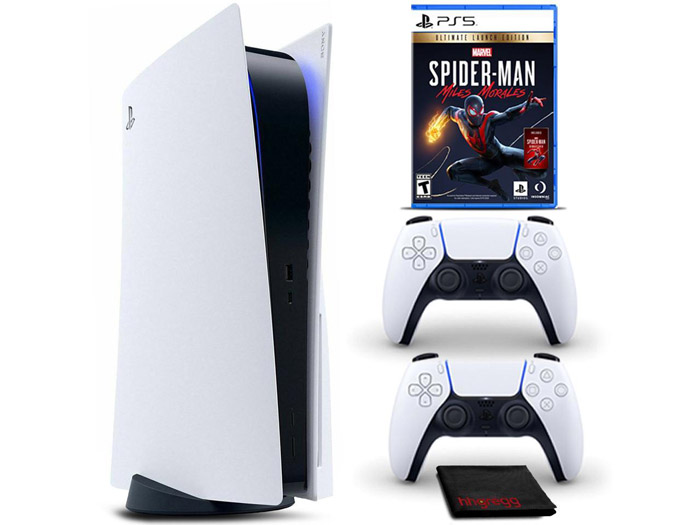 Sony PlayStation 5 Console (PS5 Disc Version) with Miles Morales Spiderman  and Accessories 