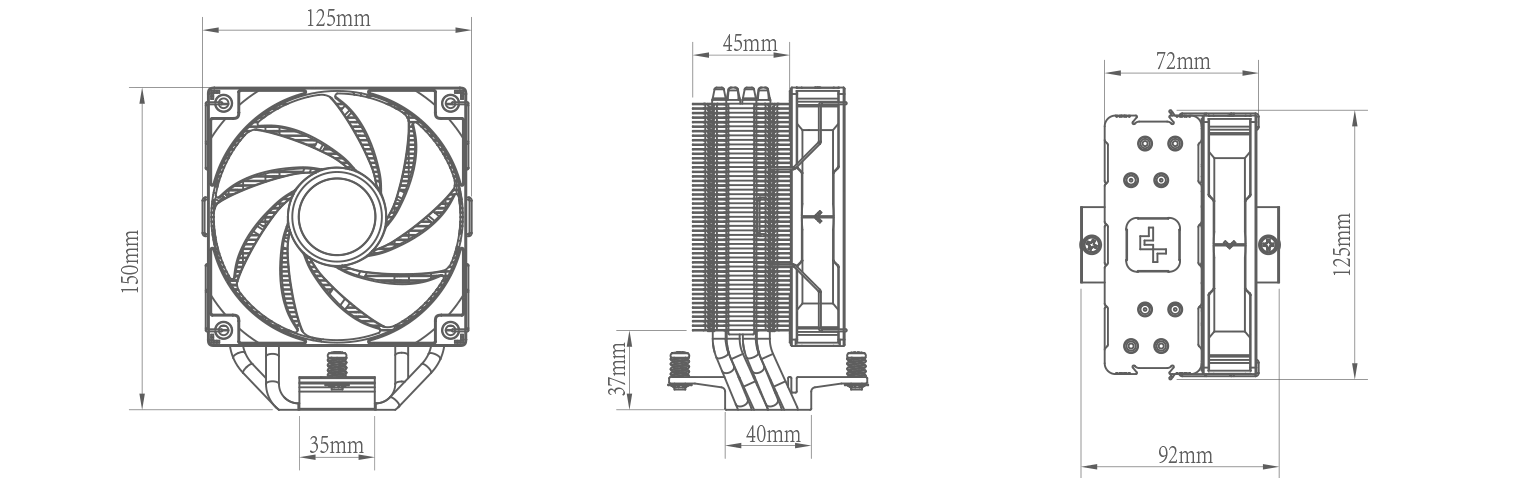 Dimension about each section