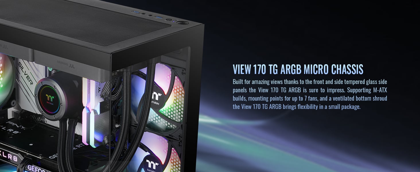 Thermaltake View 170 TG ARGB Black Micro-ATX Case