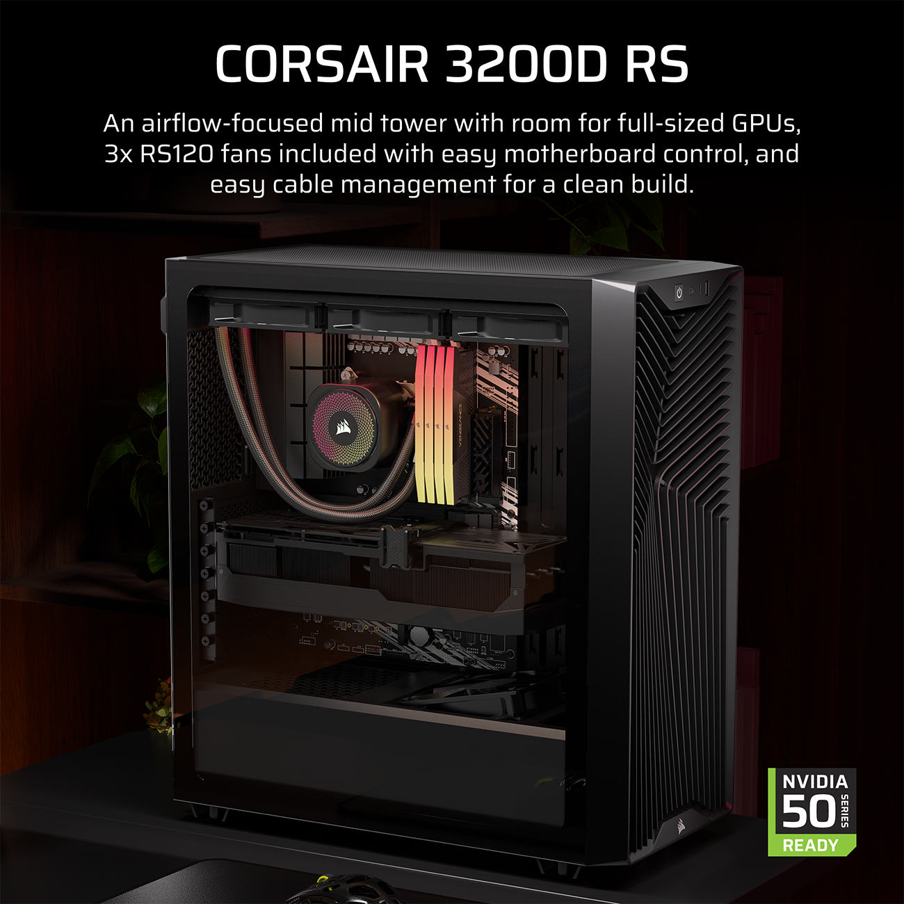 CORSAIR 3200D RS Mid-Tower PC Case - Black