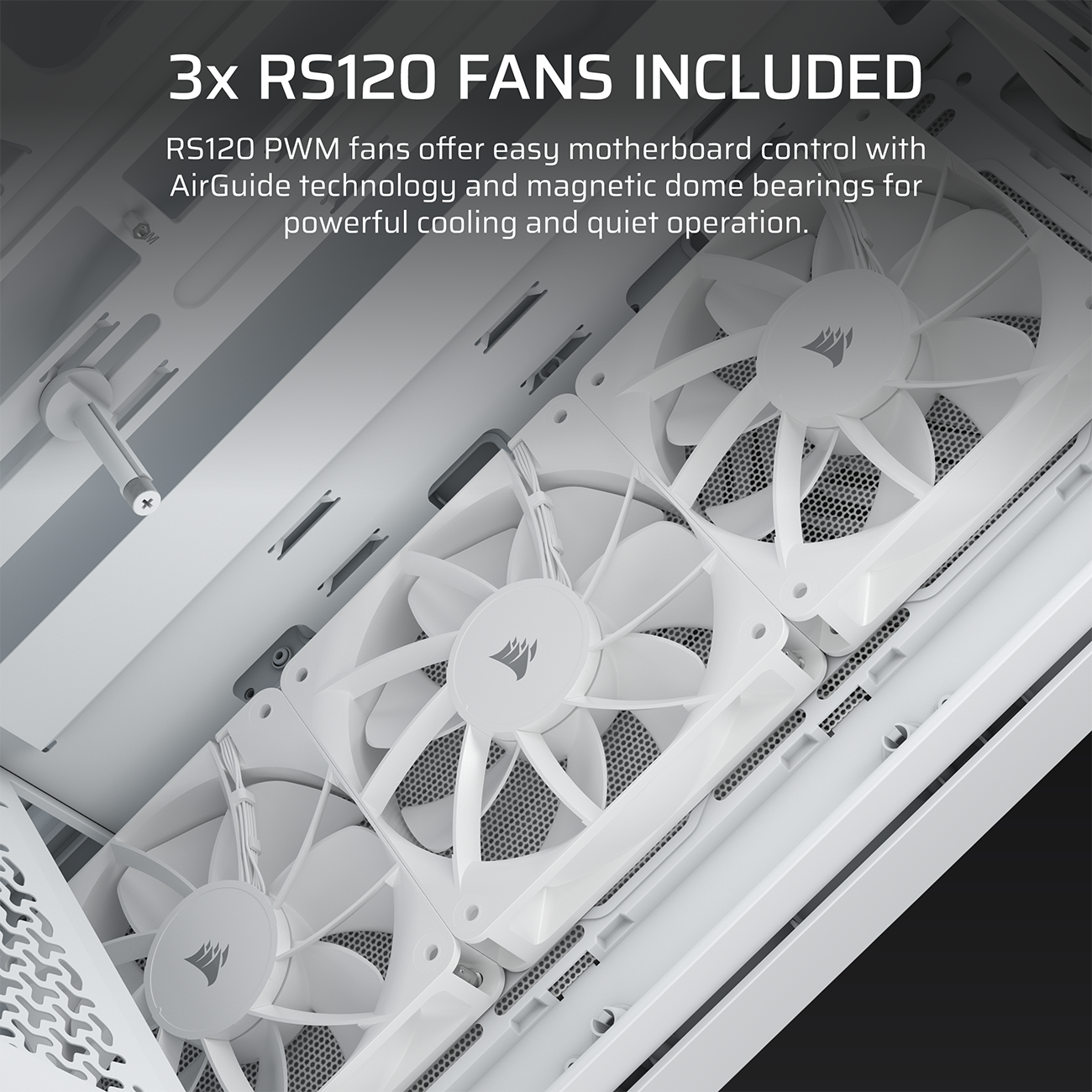 CORSAIR 3200D RS Mid-Tower PC Case - White