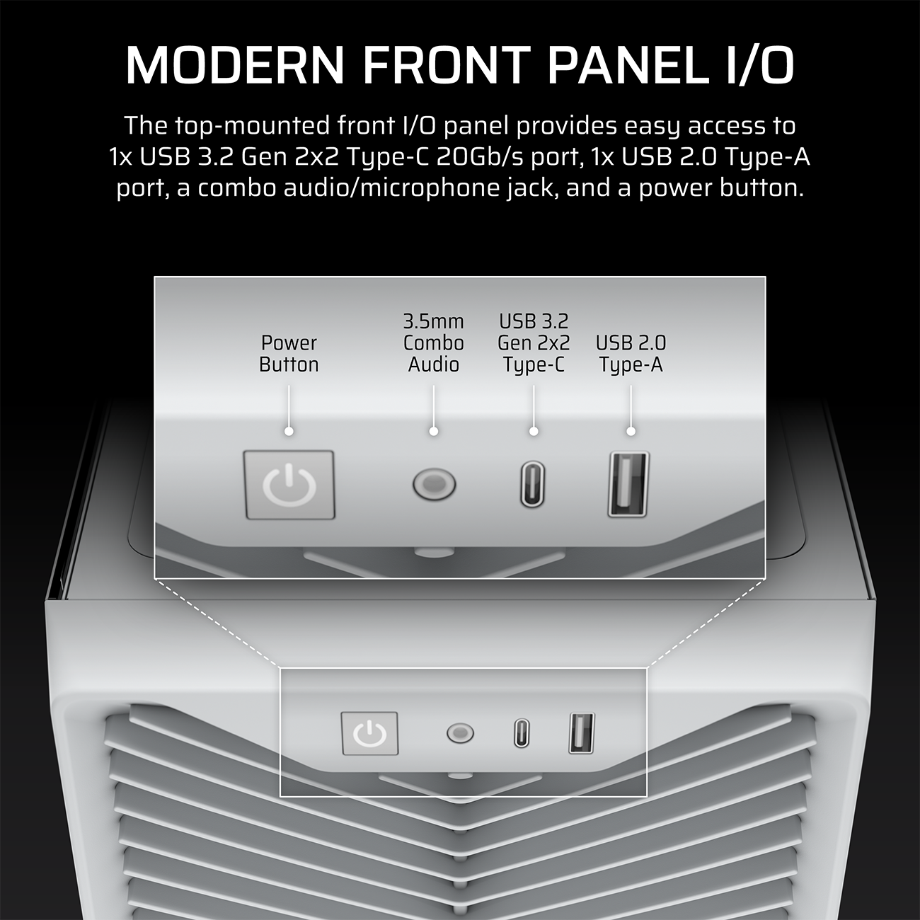 CORSAIR 3200D RS Mid-Tower PC Case - White