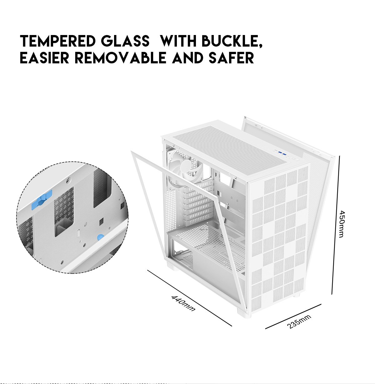 DIYPC IDX6-W White ATX Mid Tower Gaming Computer Case