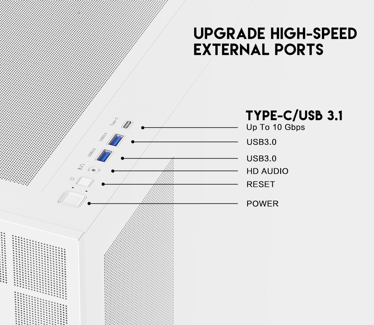 DIYPC IDX6-W White ATX Mid Tower Gaming Computer Case