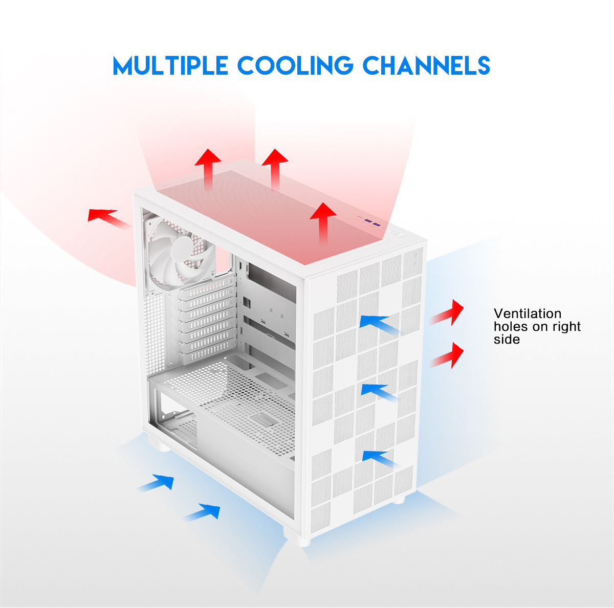 DIYPC IDX6-W White ATX Mid Tower Gaming Computer Case