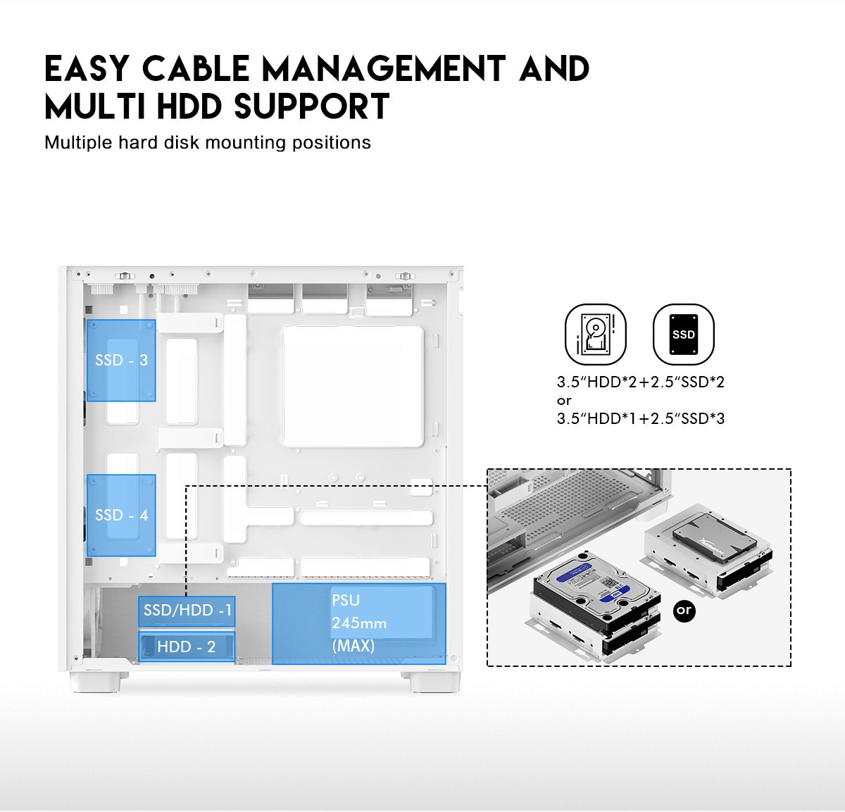 DIYPC IDX6-W White ATX Mid Tower Gaming Computer Case