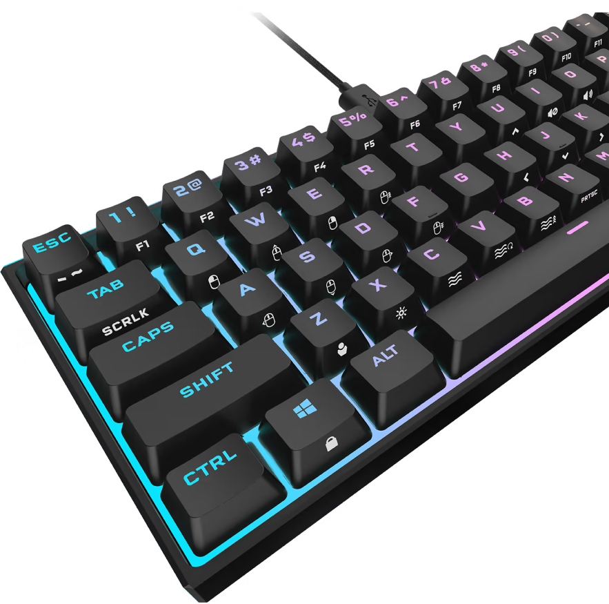Corsair K65 RGB Mini 60% Mechanical Gaming Keyboard - Cherry MX Red  Keyswitches, Detachable USB Type C