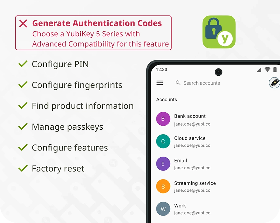 YubiKey Bio Series - FIDO Edition USB-A Multi-Factor Authentication MFA Security Key and Passkey