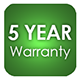 5 Year Warranty