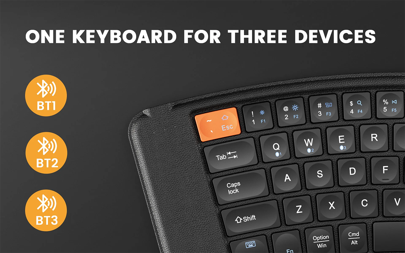 ProtoArc® XK03 Foldable Ergonomic Bluettooth Keyboard
