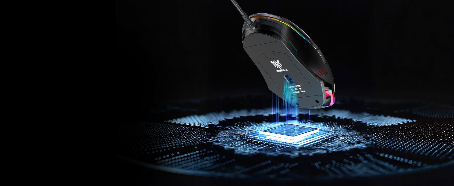 USB Wired PC Gaming Mouse, with High Precision Sensor, RGB Backlit, Adjustable DPI, 7 Buttons Progra