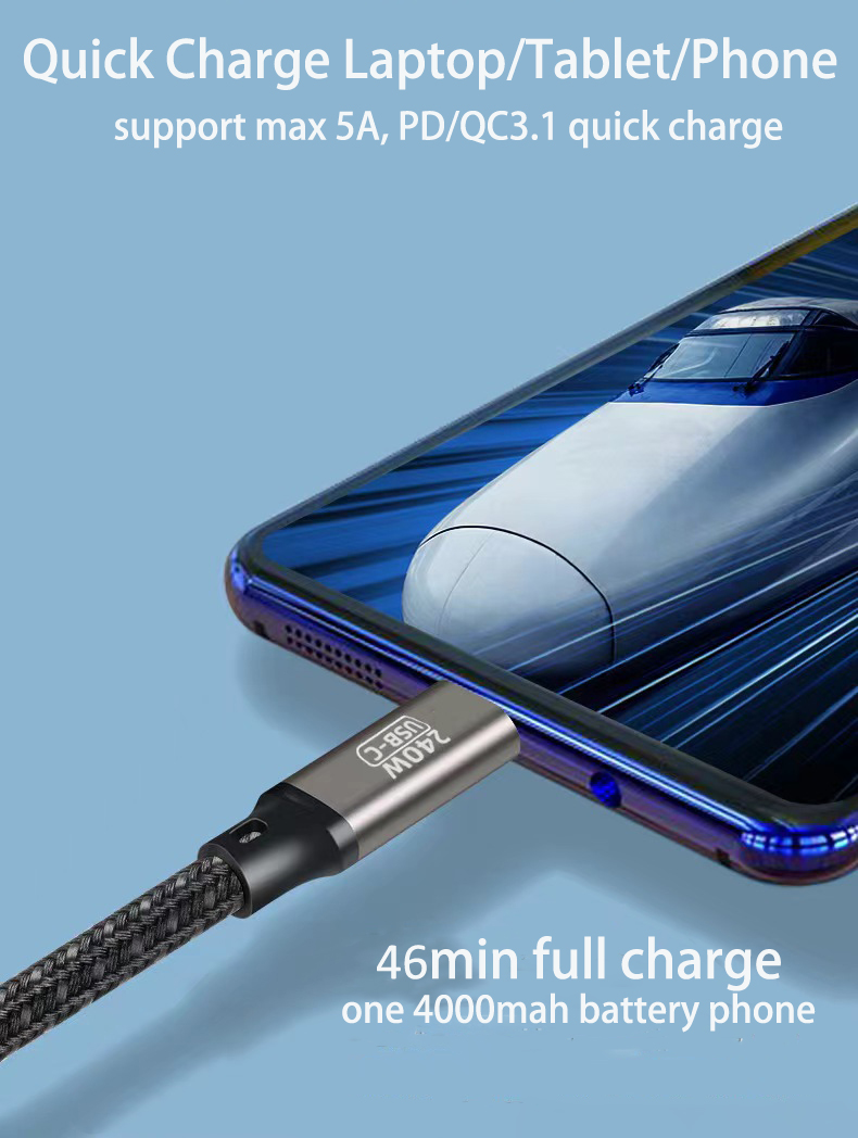 2pack 240W Quick Charge USB C to USB C cable,SuperCharge Type C cable for Laptop,Tablet,Smart