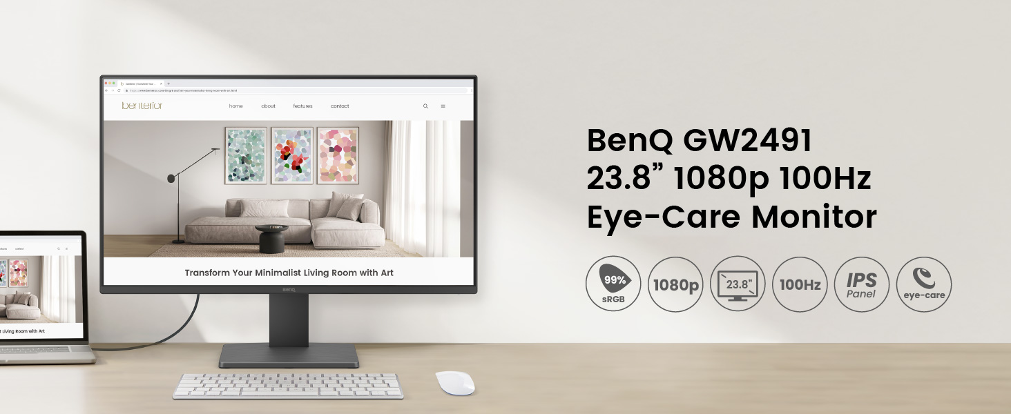 BenQ GW2491 1080p FHD 100Hz IPS Eye-Care Monitor