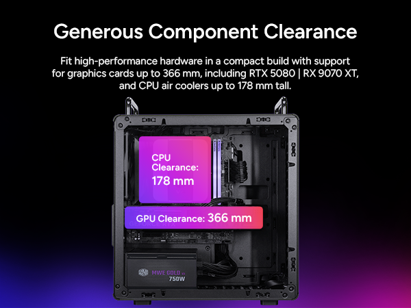 Cooler Master QUBE 340 Micro-ATX Compact -Tower PC Case  - Black