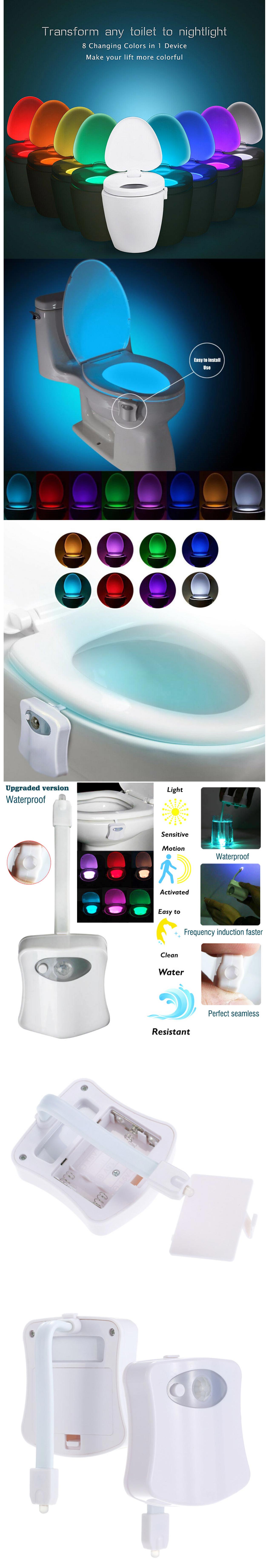 2 Pack Toilet Night Light 8 Color Changing Night Light Motion