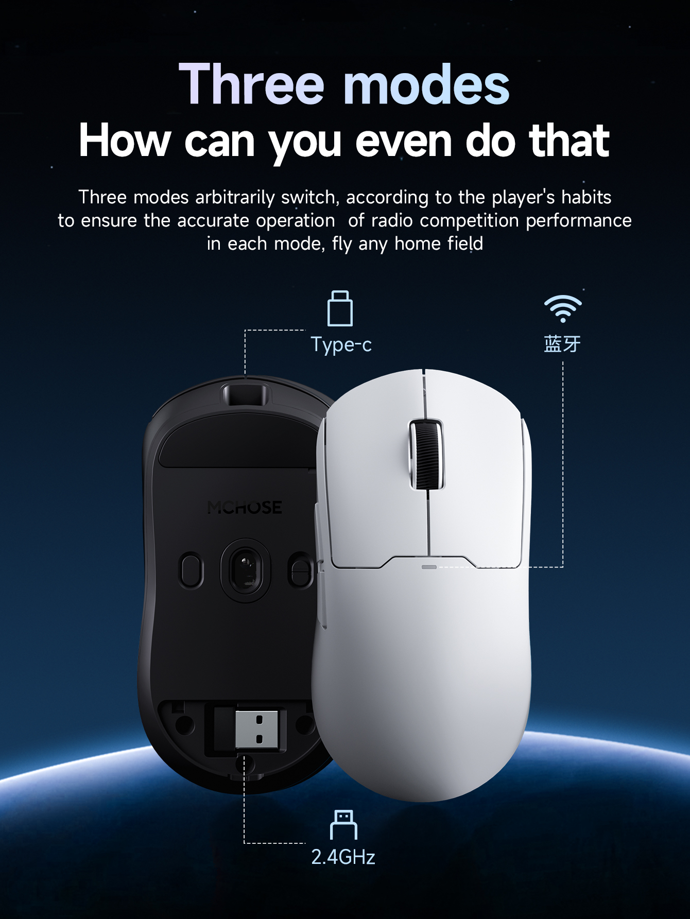 A5 pro max Wireless Gaming Mouse- Ultra Lightweight, 59g, 130 Hour Battery  Life, Dual Wireless Connectivity bluetooth mouse, Precision Sensor - White  