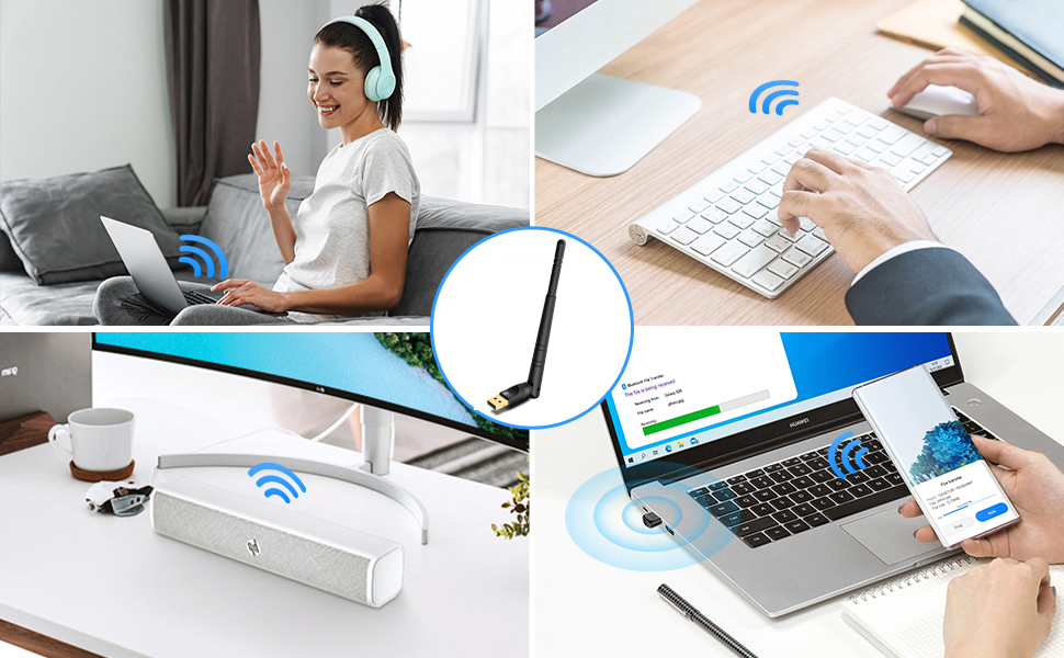 USB Bluetooth 6.0 Adapter for PC, 150m Long Distance Bluetooth Stick USB Bluetooth Dongle BT6.0 EDR