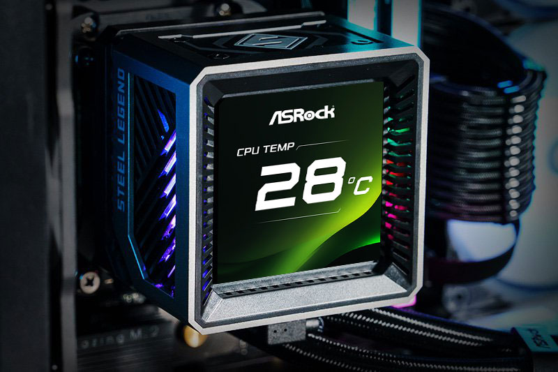ASRock AIO Steel Legend Dark 360 LCD Liquid Cooler