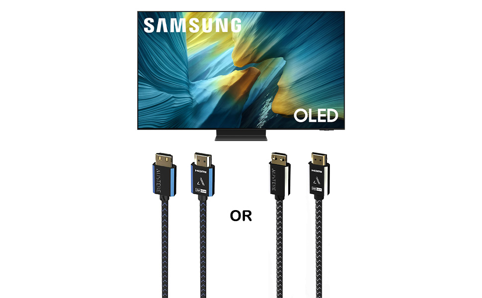 Samsung S95F Series TV with Austere HDMI Cable