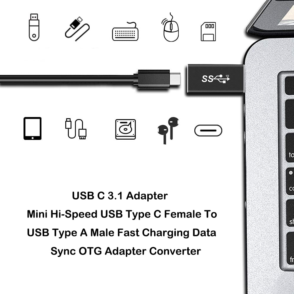 USB 3.1 GEN 2 Male to Type-C Female Adapter, USB A to USB C 3.1 Converter