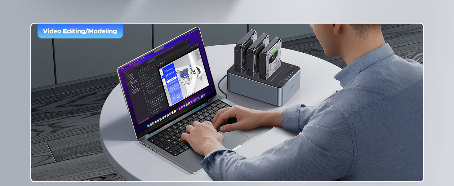 ORICO 80TB USB C to SATA I/II/III 4 Bay External Hard Drive Enclosure Docking Station for 2.5 or 3.5
