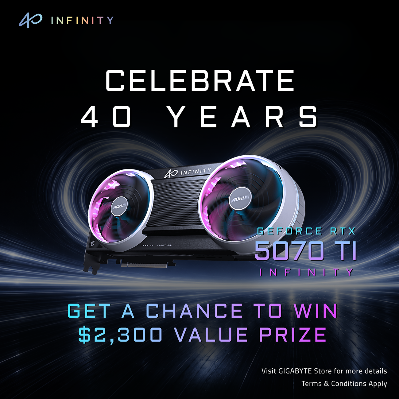 GIGABYTE AORUS GeForce RTX 5070 Ti INFINITY 16G Graphics Card