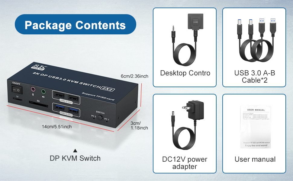 LED Indicator  When switching to which PC, the LED will tell you whether PC1 or PC2 is active. Suppo