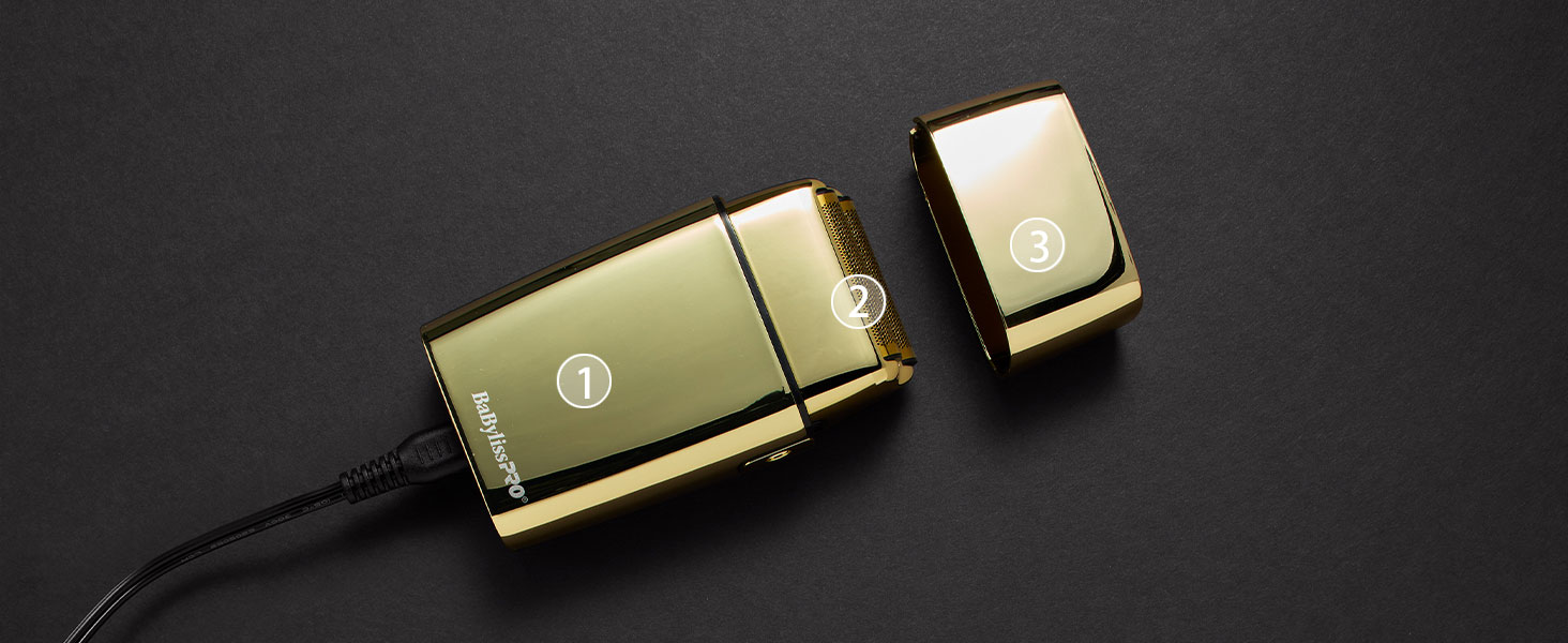 BaBylissPRO FXFS2G FOILFX02 Cordless GOLD FX Metal Double-Foil Shaver