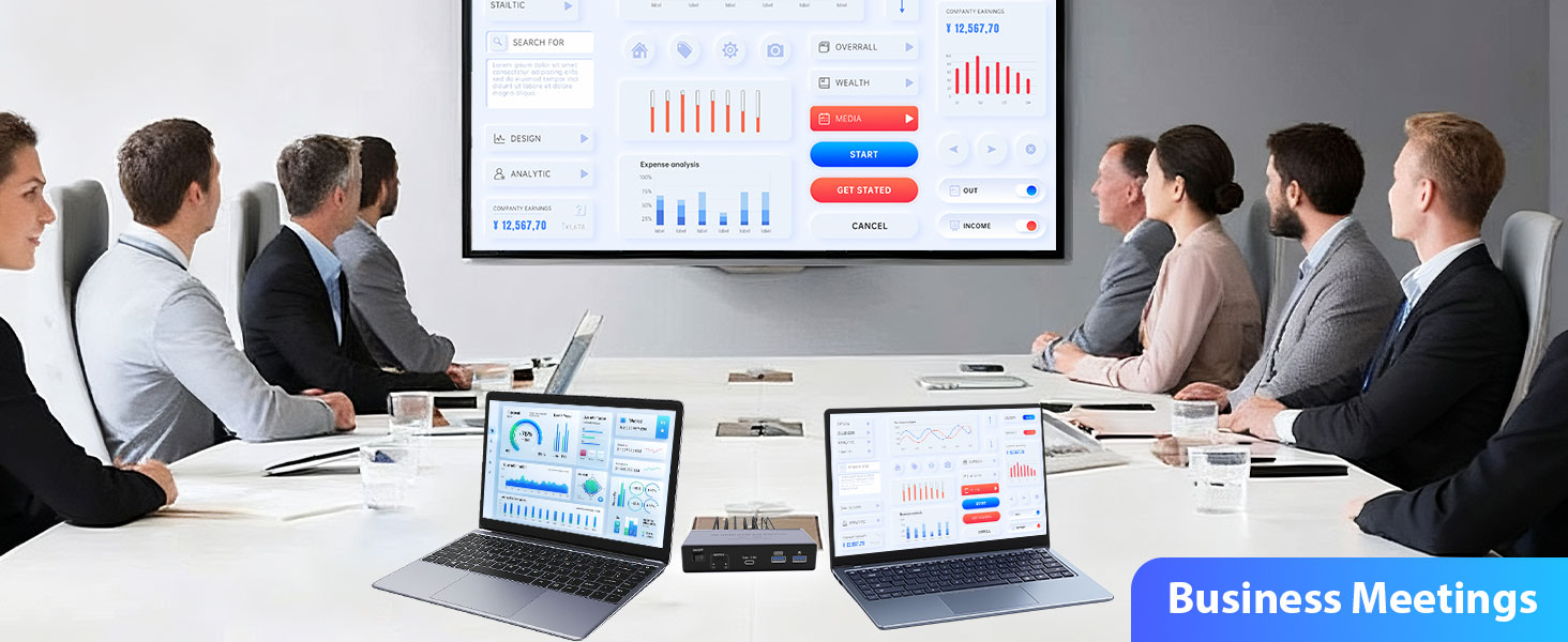 HDMI+DisplayPort Dual Monitor KVM Switch for 2 Computers 2 Monitors, Aluminum 8K@60Hz KVM Switch