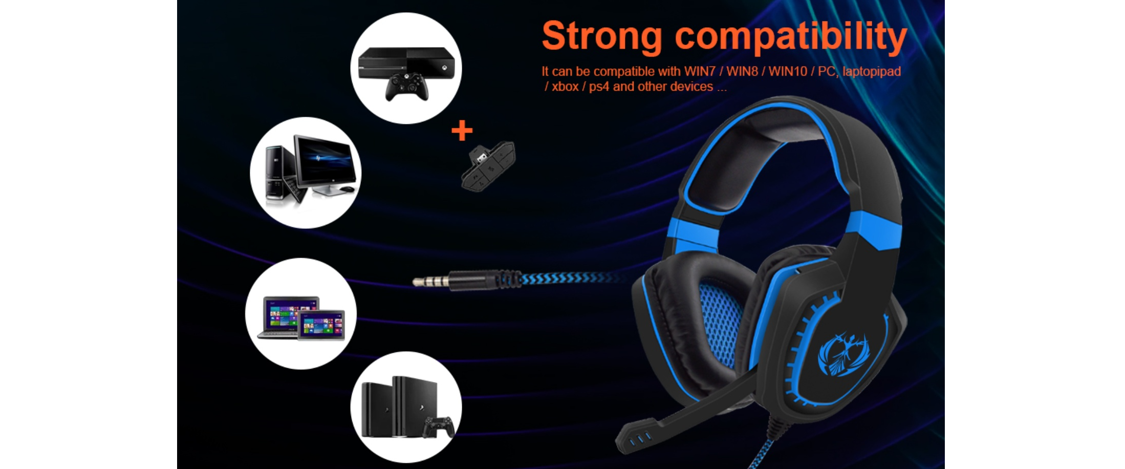 Multi-platform compatible headset
